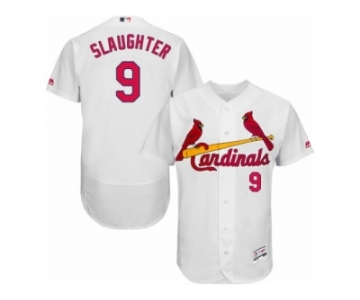 Men's Majestic St. Louis Cardinals #9 Enos Slaughter White Flexbase Authentic Collection MLB Jersey