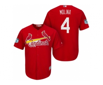 Men's St.Louis Cardinals #4 Yadier Molina 2017 Spring Training Cool Base Stitched MLB Jersey