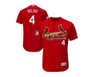 St.Louis Cardinals #4 Yadier Molina Red 2017 Spring Training Flexbase Authentic Collection Stitched Baseball Jersey