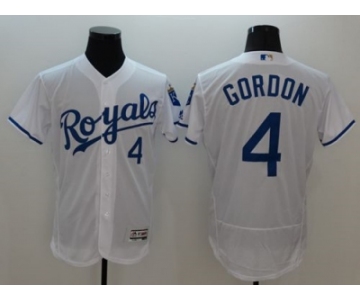 Kansas City Royals #4 Alex Gordon White Flexbase Authentic Collection Stitched Baseball Jersey