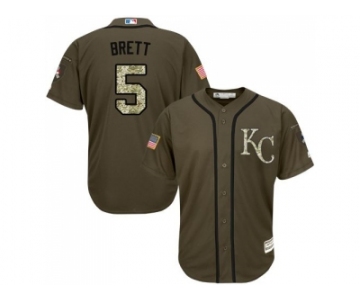 Kansas City Royals #5 George Brett Green Salute to Service Stitched Baseball Jersey