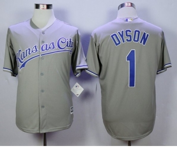 Men Kansas City Royals #1 Jarrod Dyson Gray 2016 Official Cool Base Jersey