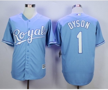 Men Kansas City Royals #1 Jarrod Dyson Light Blue 2016 Official Cool Base Jersey