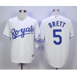 Men Kansas City Royals #5 George Brett White 2016 Official Cool Base Jersey
