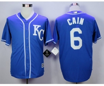 Men Kansas City Royals #6 Lorenzo Cain Blue 2016 Official Cool Base Jersey