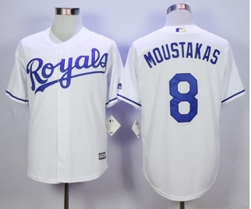 Men Kansas City Royals #8 Mike Moustakas White 2016 Official Cool Base Jersey
