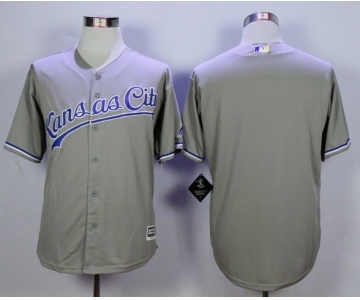Men Kansas City Royals Blank Gray 2016 Official Cool Base Jersey