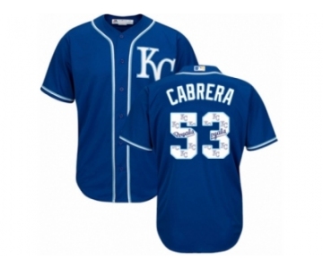 Men Majestic Kansas City Royals #53 Melky Cabrera Blue Authentic Blue Team Logo Fashion Cool Base MLB Jersey
