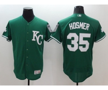 Men's Kansas City Royals #35 Eric Hosmer Majestic Green Celtic Flexbase Authentic Collection Player Jersey