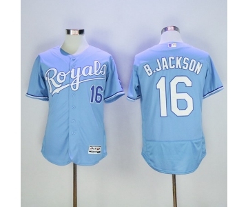 Men's Majestic Kansas City Royals #16 B.Jackson Light Blue Flexbase Authentic Collection MLB Jersey