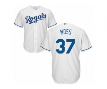 Men's Majestic Kansas City Royals #37 Brandon Moss Replica White Home Cool Base MLB Jersey