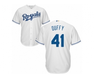 Men's Majestic Kansas City Royals #41 Danny Duffy Replica White Home Cool Base MLB Jersey