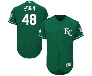 Men's Majestic Kansas City Royals #48 Joakim Soria Green Celtic Flexbase Authentic Collection MLB Jersey