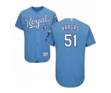 Men's Majestic Kansas City Royals #51 Jason Vargas Light Blue Flexbase Authentic Collection MLB Jersey