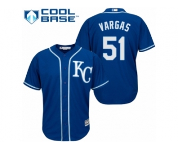 Men's Majestic Kansas City Royals #51 Jason Vargas Replica Blue Alternate 2 Cool Base MLB Jersey