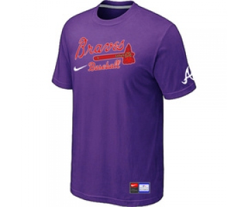 MLB Atlanta Braves Purple Nike Short Sleeve Practice T-Shirt