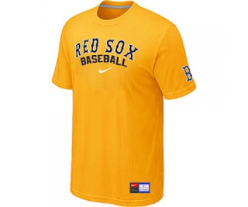 MLB Boston Red Sox Nike Yellow Short Sleeve Practice T-Shirt