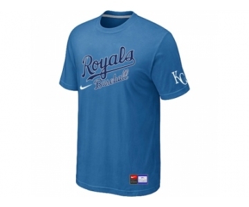 MLB Kansas City Royals light Blue Nike Short Sleeve Practice T-Shirt