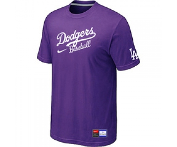 MLB Los Angeles Dodgers Nike Short Sleeve Practice T-Shirt Purple