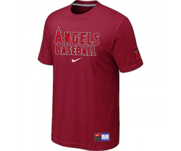 MLB Los Angeles of Anaheim Red Nike Short Sleeve Practice T-Shirt