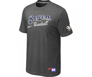 MLB Milwaukee Brewers D.Grey Nike Short Sleeve Practice T-Shirt