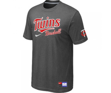 MLB Minnesota Twins D.Grey Nike Short Sleeve Practice T-Shirt