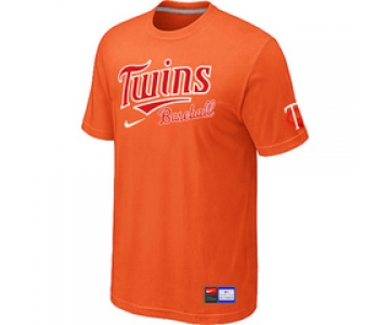 MLB Minnesota Twins Orange Nike Short Sleeve Practice T-Shirt