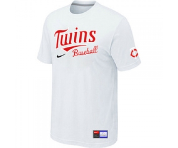 MLB Minnesota Twins White Nike Short Sleeve Practice T-Shirt