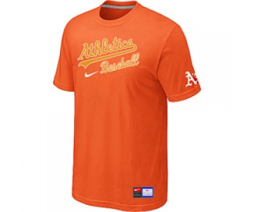 MLB Oakland Athletics Orange Nike Short Sleeve Practice T-Shirt