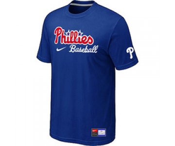 MLB Philadelphia Phillies Nike Short Sleeve Practice T-Shirt Blue