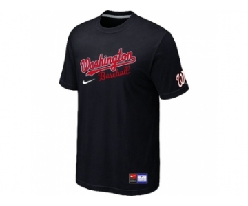 MLB Washington Nationals Black Nike Short Sleeve Practice T-Shirt
