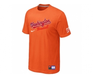 MLB Washington Nationals Orange Nike Short Sleeve Practice T-Shirt