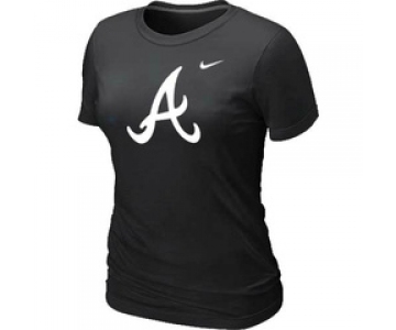 Women MLB Atlanta Braves Black Nike Blended T-Shirt