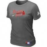 Women MLB Atlanta Braves Nike D.Grey Short Sleeve Practice T-Shirt