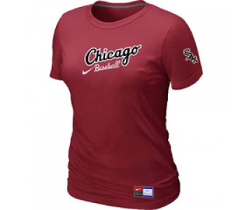 Women MLB Chicago White Sox Nike Red Away Practice T-Shirt