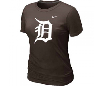 Women MLB Detroit Tigers Heathered Nike Brown Blended T-Shirt