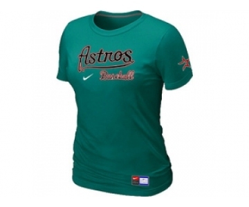 Women MLB Houston Astros L.Green Nike Short Sleeve Practice T-Shirt