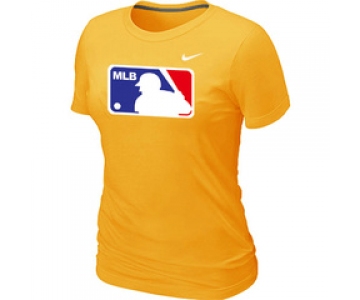 Women MLB Logo Heathered Nike Yellow Blended T-Shirt