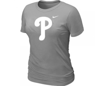 Women MLB Philadelphia Phillies Heathered L.Grey Nike Blended T-Shirt