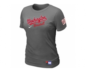 Women MLB Washington Nationals D.Grey Nike Short Sleeve Practice T-Shirt