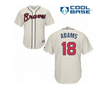 Atlanta Braves #18 Matt Adams Replica Cream Alternate 2 Cool Base MLB Jersey