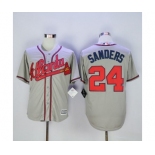 Men Atlanta Braves #24 Deion Sanders Grey New Cool Base Stitched MLB Jersey