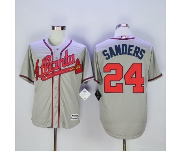 Men Atlanta Braves #24 Deion Sanders Grey New Cool Base Stitched MLB Jersey