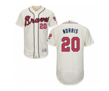 Men's Majestic Atlanta Braves #20 Bud Norris Cream Flexbase Authentic Collection MLB Jersey