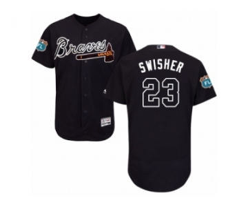 Men's Majestic Atlanta Braves #23 Nick Swisher Blue Flexbase Authentic Collection MLB Jersey