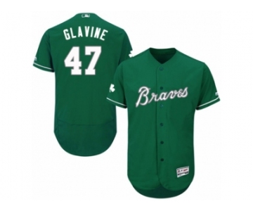 Men's Majestic Atlanta Braves #47 Tom Glavine Green Celtic Flexbase Authentic Collection MLB Jersey