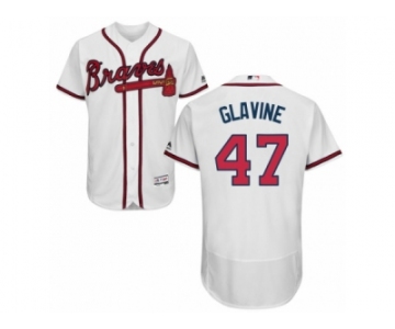 Men's Majestic Atlanta Braves #47 Tom Glavine White Flexbase Authentic Collection MLB Jersey