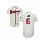 Men's Majestic Atlanta Braves #6 Bobby Cox Cream Flexbase Authentic Collection MLB Jersey