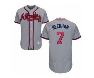 Men's Majestic Atlanta Braves #7 Gordon Beckham Grey Flexbase Authentic Collection MLB Jersey