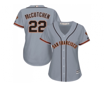 Women San Francisco Giants #22 Andrew McCutchen Grey Road Stitched MLB Jersey